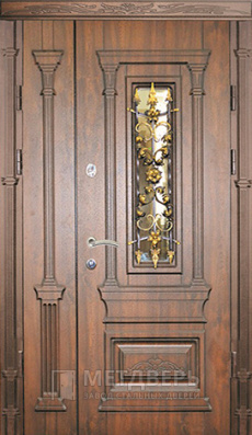 Парадная дверь с ковкой №88 - фото